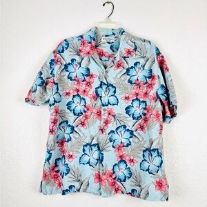 Caribbean Men's Hawaiian Button Up Shirt Large NWOT